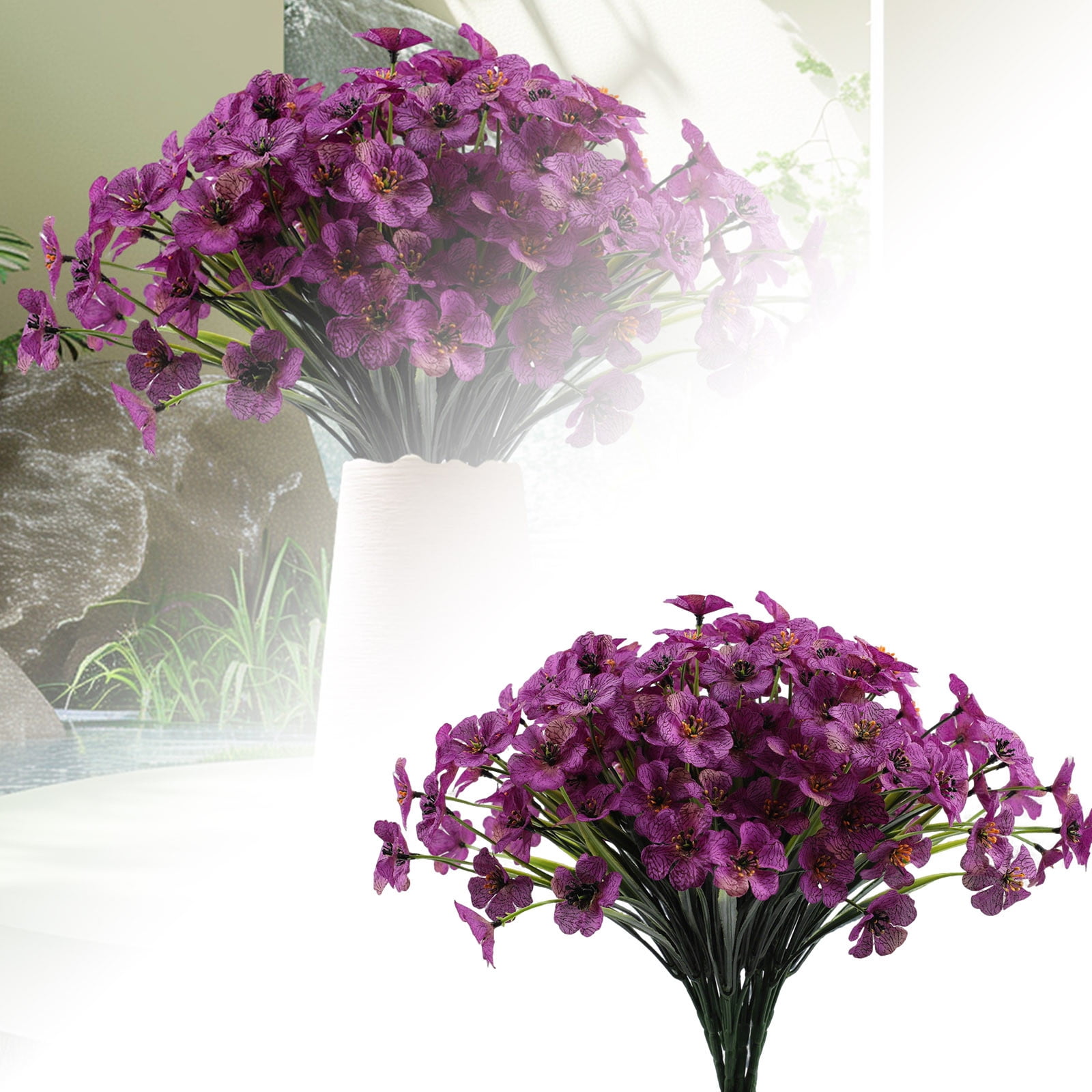 20 Bundles UV Resistant Artificial Flowers for Outdoor - No Fade Flowers, for Garden, Porch, Window Box Decor - Indoor/Outdoor Use