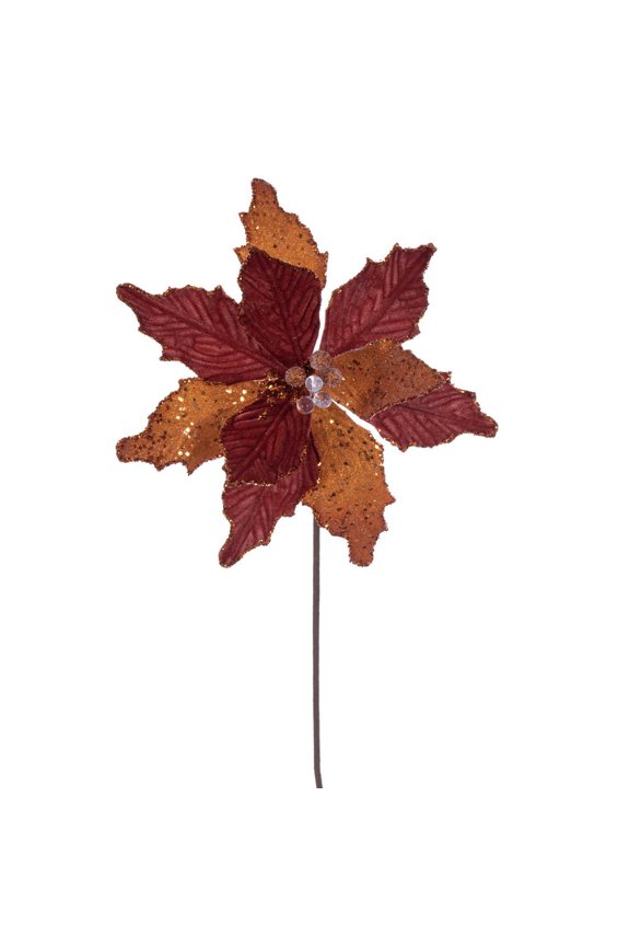 20" Burnish Orange Velvet 11.5" Flw 3/Bg