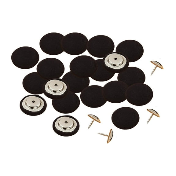 20 Buttons Sewing Craft Snaps Fasteners Button Coat Jacket DIY Invisible Buttons Fabric Covered Buttons for DIY Craft Black