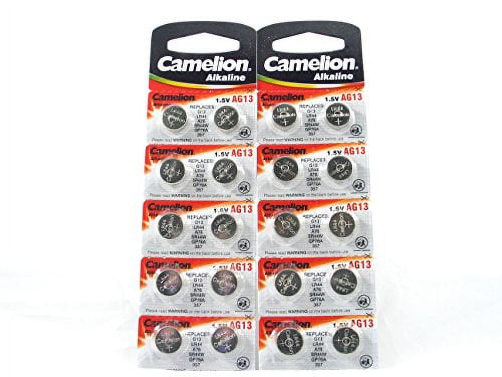 20 CAMELION AG13 A76 LR44 357 L1154 Button Cell Watch Battery With Long
