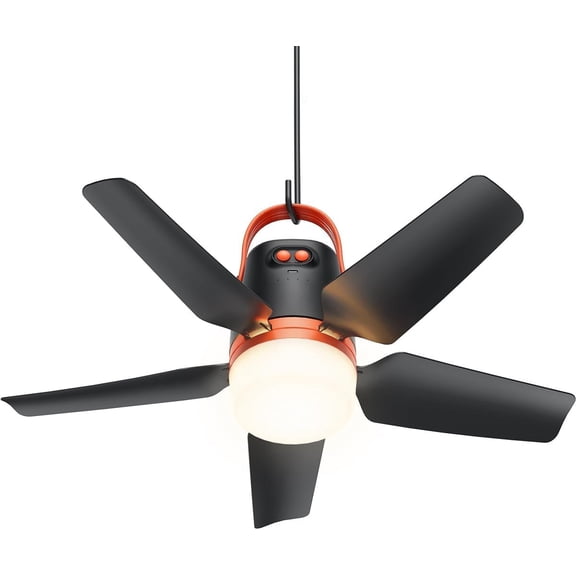 20" Canopy Fan with Lights, 20000mAh Operated Ceiling Fan, Portable Outdoor Camping Fan with Remote Control, 4 Speeds & Dimmable for Canopy, Tent, Gazebo, RV, Garage