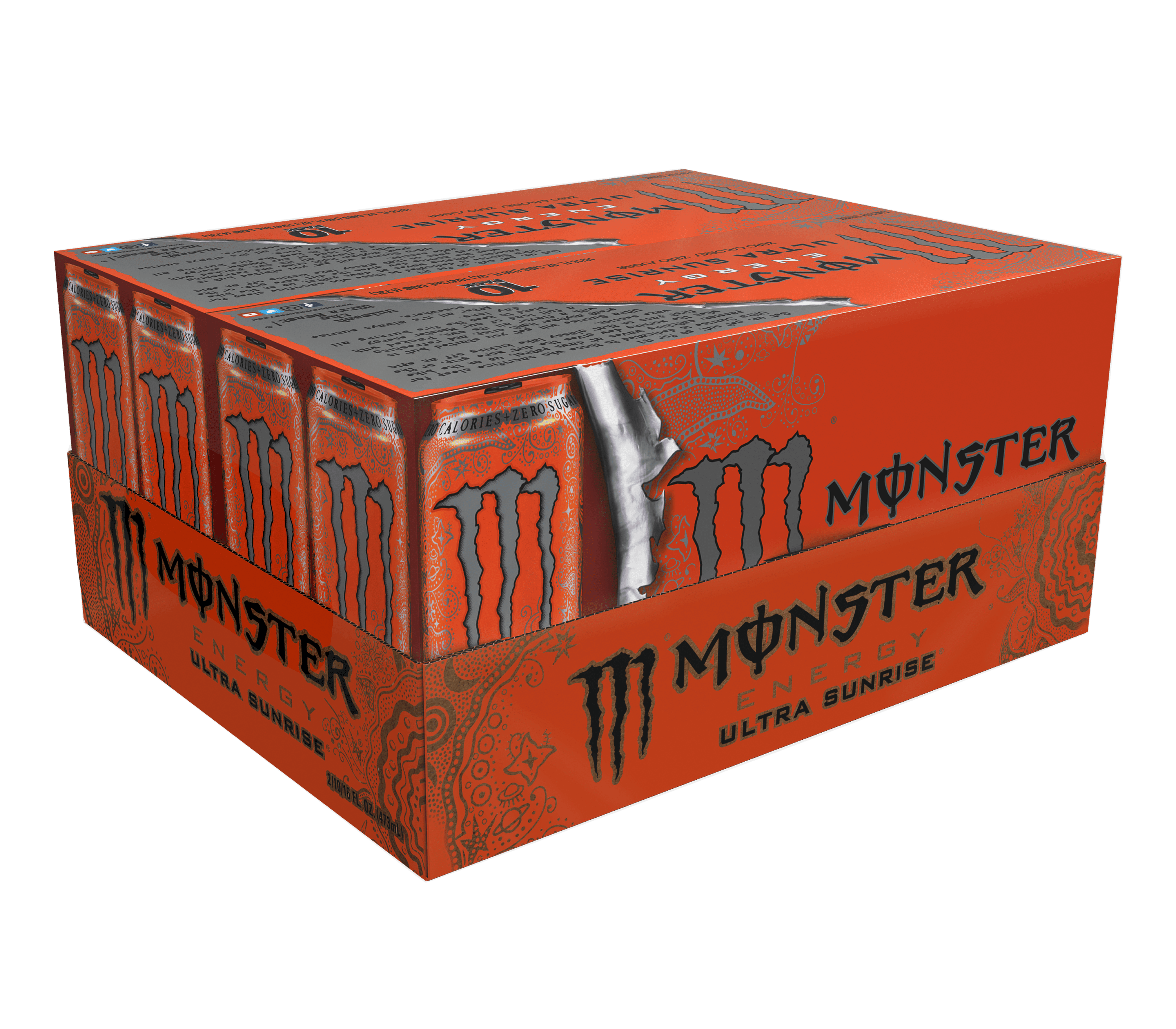 (20 Cans) Monster Ultra Sunrise, Sugar Free Energy Drink, 16 fl oz