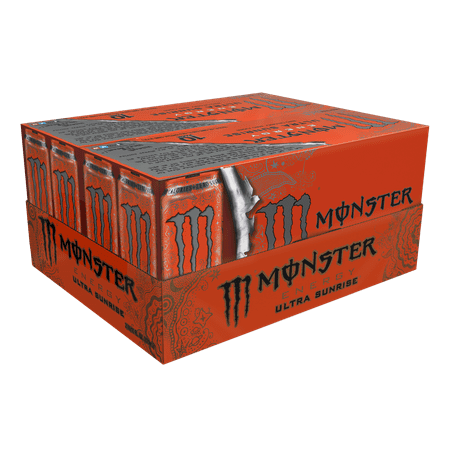 (20 Cans) Monster Ultra Sunrise, Sugar Free Energy Drink, 16 fl oz