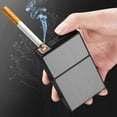 20Capacity Men Cigarette Case With USB Lighter , Automatic Lid, Mini