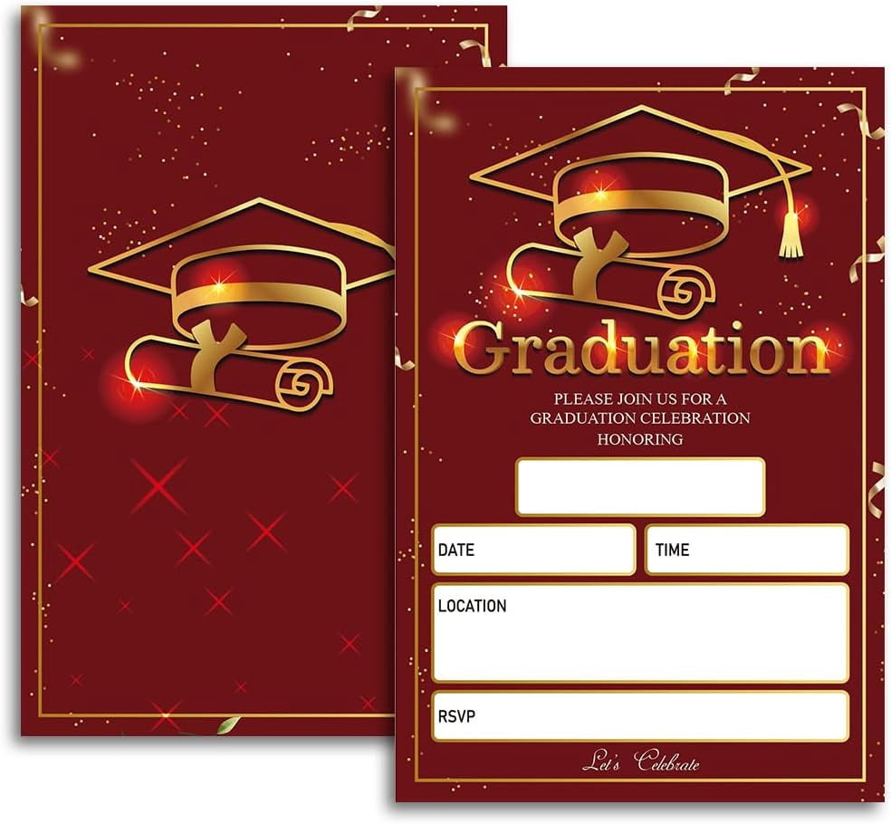 20 Cards with Envelopes, graduation party invitations 2026, 2026 ...