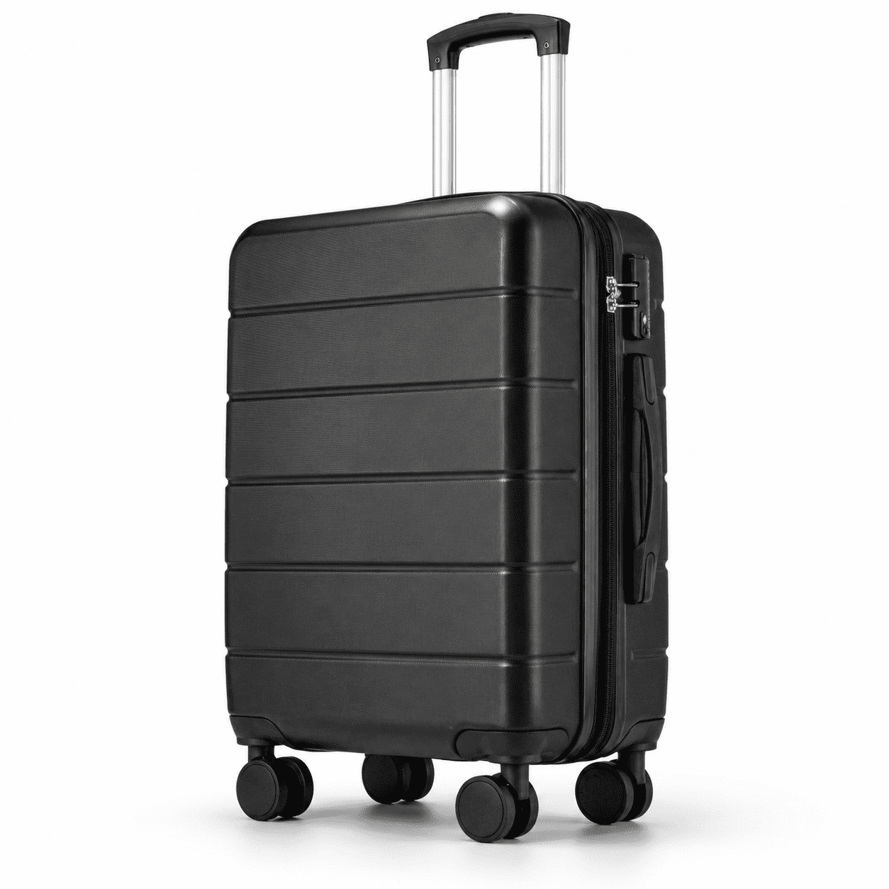 20" Carry-on Expandable Luggage,Hardside Spinner Suitcase with TSA Lock, Black