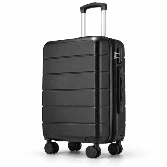 20" Carry-on Expandable Luggage,Hardside Spinner Suitcase with TSA Lock, Black