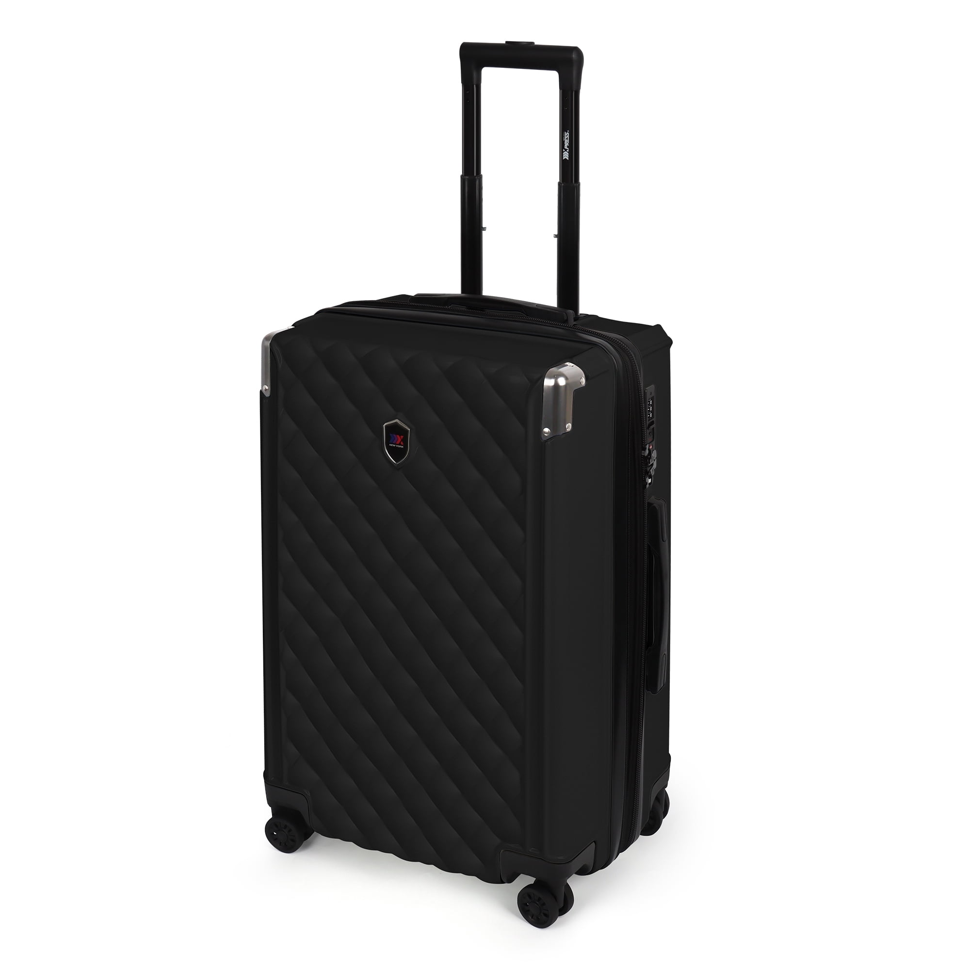 New York Xpress 20" Carry-on Luggage,Expandable Hardshell Spinner Suitcase with TSA Lock, Airplane Approved, Black - WD576