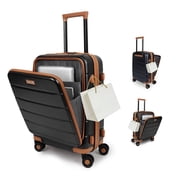 New York Xpress 20-inch Hardside Carry on Luggage with TSA Lock and Laptop Pocket, Black, Cy2431
