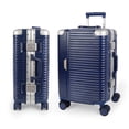 thumbnail image 1 of New York Xpress 20" Zipperless Carry-on Luggage Hardside Suitcase with Double TSA Lock & Aluminum Frame, Blue - AL1377, 1 of 11