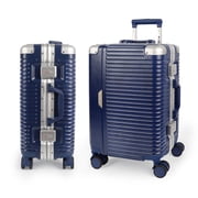 New York Xpress 20" Zipperless Carry-on Luggage Hardside Suitcase with Double TSA Lock & Aluminum Frame, Blue - AL1377
