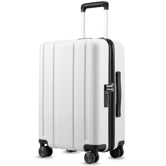 20" Carry On TSA Approved Polycarbonate Luggage,Hardside Spinner Suitcase,Silver - EX-Core