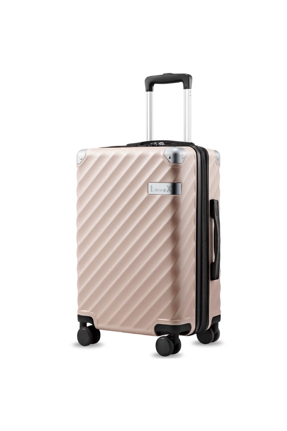 20" Carry-on Luggage Airline Approved, Polycarbonate Expandable Hardshell Suitcase,Pink