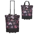 thumbnail image 1 of 20" Rolling Tote Bag with Handle, Print Portable Grocery Trolley Bag with Wheels for Work, Short Trips,Beach & Daily,Butterfly Flower,Tf023, 1 of 5
