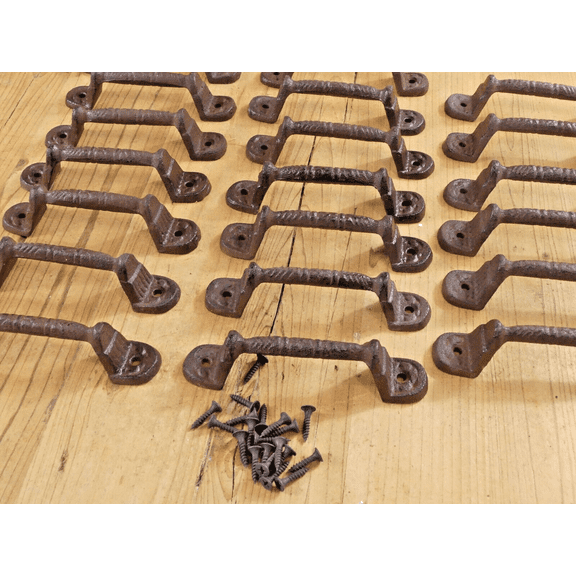 20 Cast Iron RUSTIC Barn Handle Gate Pull Shed Door Handles Fancy Drawer Pulls