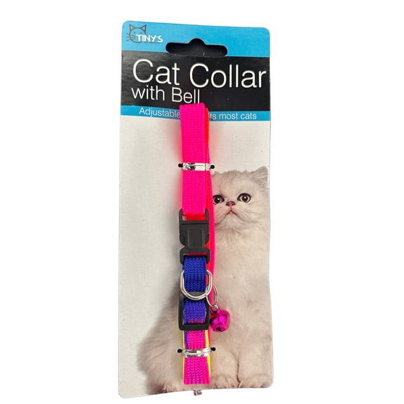 20 in Cat Collar with Bell, Featuring Vibrant Nylon Gradient Colors, Adjustable Plastic Snap Clip Closure and a Dainty Bell That Rings as Your Cat Walks, Plays and Runs, Perfect for Most Cats, Mix