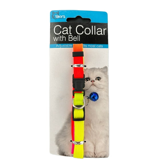 20 in Cat Collar with Bell, Featuring Vibrant Nylon Gradient Colors, Adjustable Plastic Snap Clip Closure and a Dainty Bell That Rings as Your Cat Walks, Plays and Runs, Perfect for Most Cats, Mix