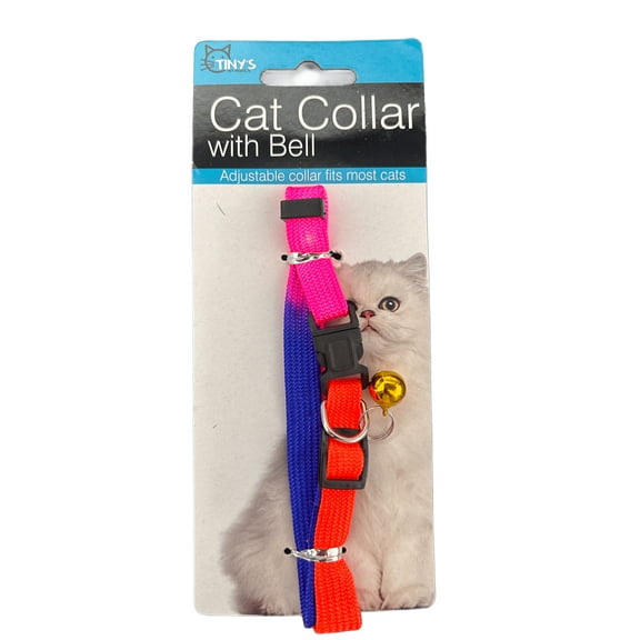 20 in Cat Collar with Bell, Featuring Vibrant Nylon Gradient Colors, Adjustable Plastic Snap Clip Closure and a Dainty Bell That Rings as Your Cat Walks, Plays and Runs, Perfect for Most Cats, Mix