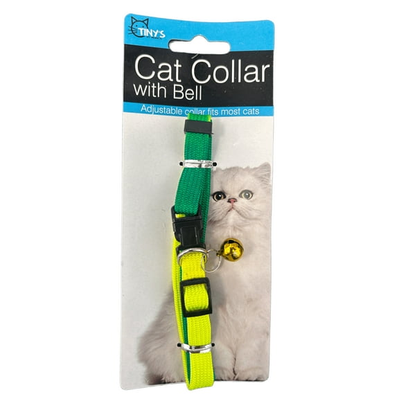 20 in Cat Collar with Bell, Featuring Vibrant Nylon Gradient Colors, Adjustable Plastic Snap Clip Closure and a Dainty Bell That Rings as Your Cat Walks, Plays and Runs, Perfect for Most Cats, Mix