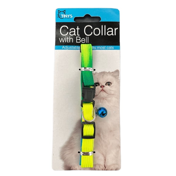 20 in Cat Collar with Bell, Featuring Vibrant Nylon Gradient Colors, Adjustable Plastic Snap Clip Closure and a Dainty Bell That Rings as Your Cat Walks, Plays and Runs, Perfect for Most Cats, Mix