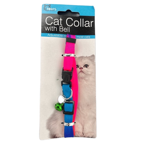 20 in Cat Collar with Bell, Featuring Vibrant Nylon Gradient Colors, Adjustable Plastic Snap Clip Closure and a Dainty Bell That Rings as Your Cat Walks, Plays and Runs, Perfect for Most Cats, Mix