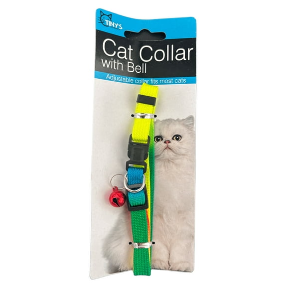 20 in Cat Collar with Bell, Featuring Vibrant Nylon Gradient Colors, Adjustable Plastic Snap Clip Closure and a Dainty Bell That Rings as Your Cat Walks, Plays and Runs, Perfect for Most Cats, Mix