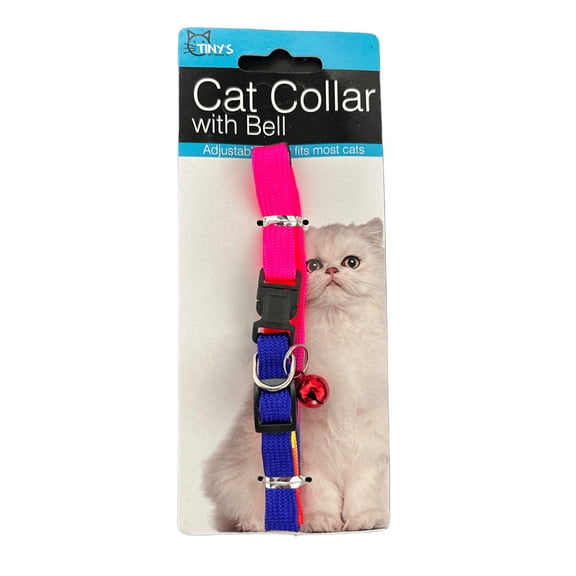 20 in Cat Collar with Bell, Featuring Vibrant Nylon Gradient Colors, Adjustable Plastic Snap Clip Closure and a Dainty Bell That Rings as Your Cat Walks, Plays and Runs, Perfect for Most Cats, Mix