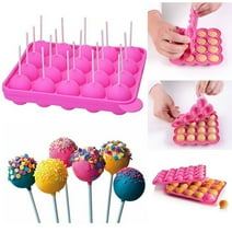 20 Cavity Silicone Pink Lolly Pop Party Cupcake Baking Mold Cake Pop Stick Mold Tray