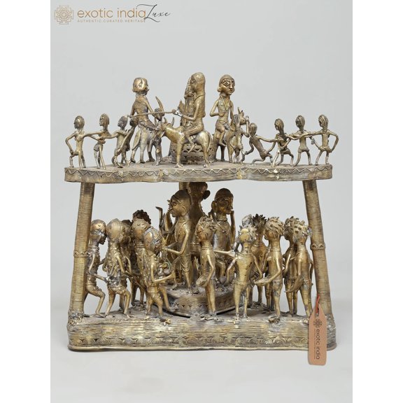 20" Celebration of Tribal Life - The Spirit of Community | Brass Sculpture