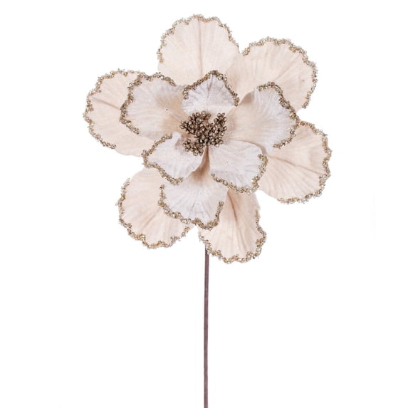 20" Champagne Magnolia 10" Flower 3/Bag