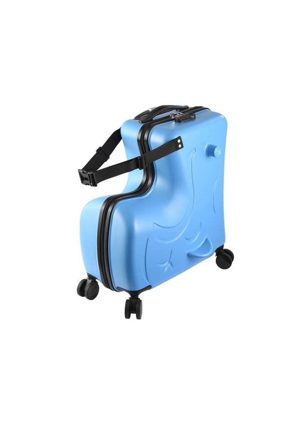 20" Children's Ride-On Luggage with Safety Belt Matte Finish, Silent Wheels, Spacious Compartment for Ages 3-12 travel suitcase