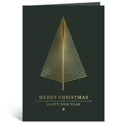 easykart labels 12 Christmas Greeting Cards with Gold Foiling Xmas & Embossing ,3D die-cut Christmas Tree ,6.75 x 4.5 with Seal Stickers For Friends, Family and loved Ones