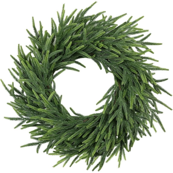 20" Christmas Wreaths for Front Door, Real Touch Pine Wreath, Large Artificial Greenery Christmas Decoration