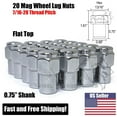thumbnail image 1 of 20 Chrome 7/16-20 Mag Lug Nuts 0.75" Shank For Chevy Buick Pontiac Flat Top 7/16, 1 of 7