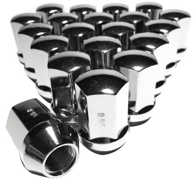 Lava Autoparts 20x Red Spike Lug Nuts – 9/16-18 Thread – 7-Point Spline – Conical Seat – SCM Steel