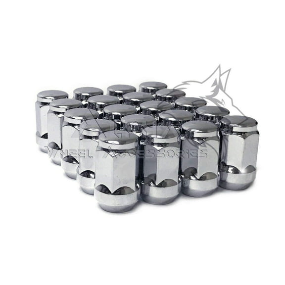 20 Chrome Bulge Acorn Lug Nuts 1/2"-20 Fits Ford Explorer Bronco F-150 Mustang