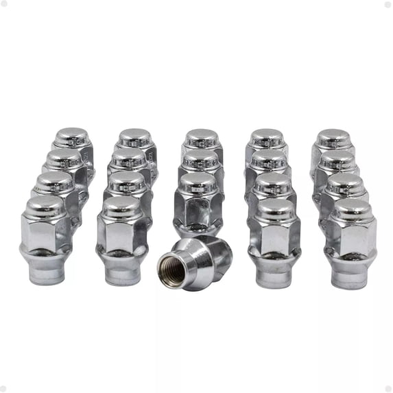 20 Chrome Extended Thread Lug Nuts 7/16-20 ET Style Compatible with ...