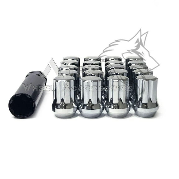 20 Chrome Short Spline Lug Nuts 14x1.5 For 2019  Up Jeep Wrangler JL Rubicon