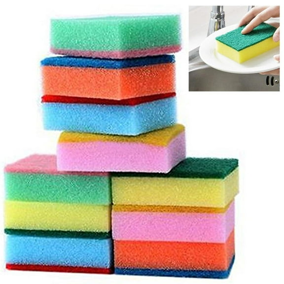 20 Cleaning Scrub Sponges Scouring Dish Pads Kitchen Sink Bathroom Heavy Duty