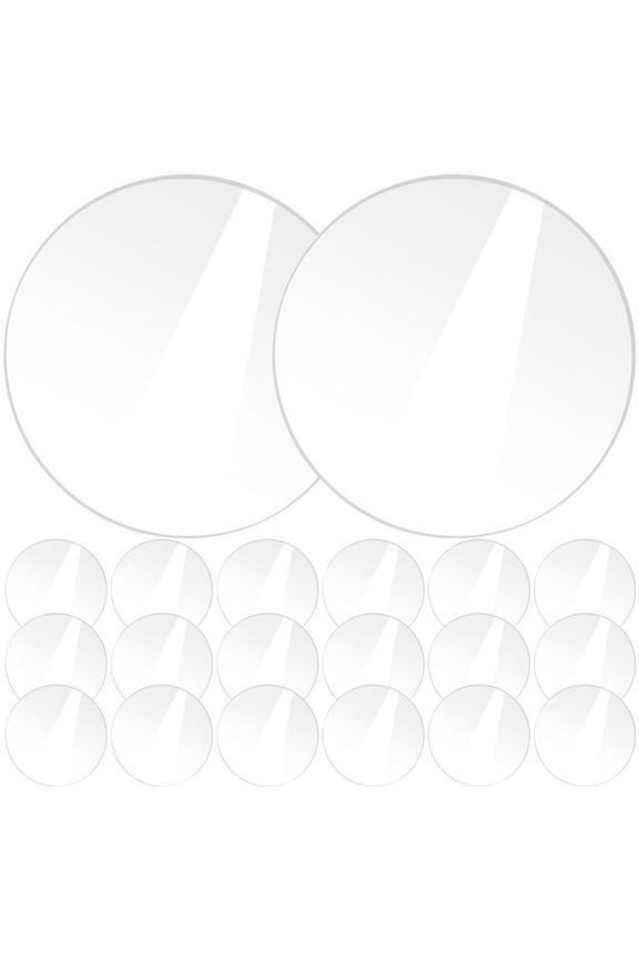 20 Clear Acrylic Circle Keychains 10CM 1MM Thick for DIY Crafts