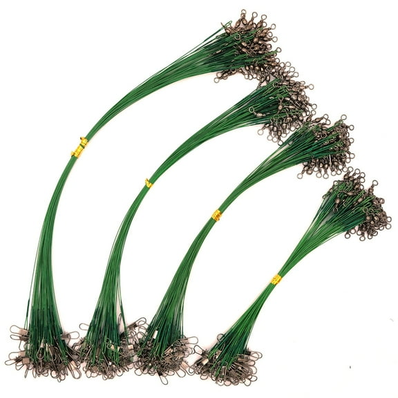 20 Cm Anti-Bite Fishing Wire Leader,Black Nylon-Coated Stainless Steel Trace,High-Strength Swivel Tackle for Pike Bass Trout,Surf Freshwater Saltwater Lure Rig Tackle , 1* Lure Anti-Bite Line*20