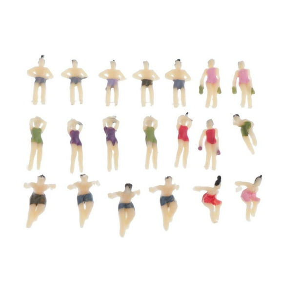 20 Colorful Model Swimming People Figures Diorama Beach Scenery N