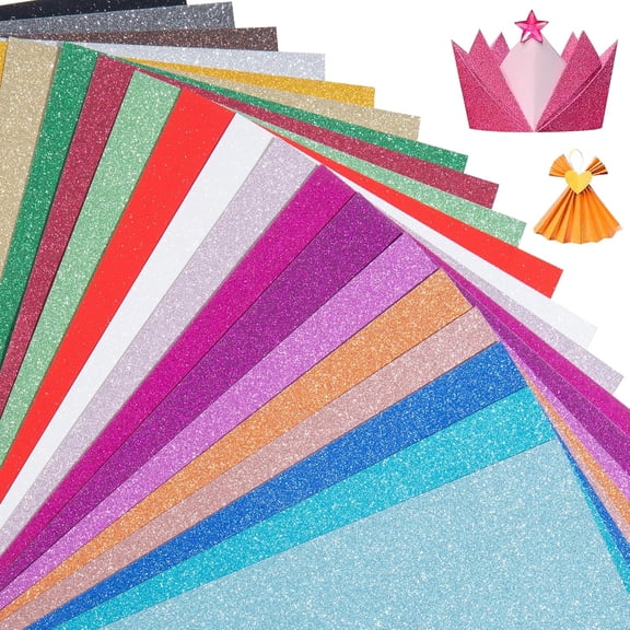 20 Colors 40 Sheets Glitter Cardstock,Cardstock Paper,Premium Sparkly Cardstocks,A5 Glitter Paper for Arts Crafts,Card Making, Scrapbook Supplies for DIY Project
