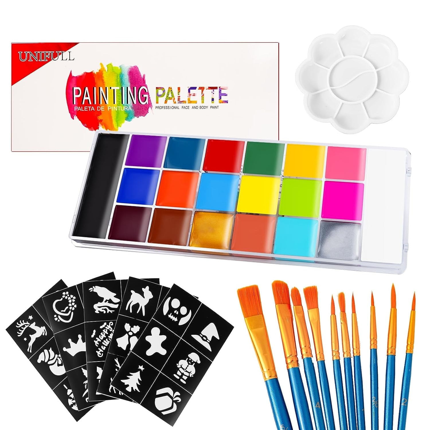 20 Colors Professional Face Body Paint Kit,Oil Face&Body Paint Kit