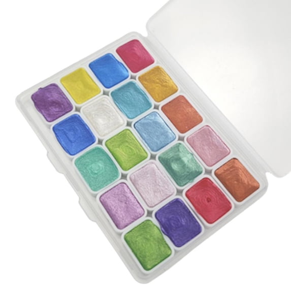 20 Colors Shifting Watercolor Painting Set, Portable Mini Travel Watercolor Kit with Shimmer Effect, High-Quality Pigments for Beginners & Artists, Ideal Gift for Art Lovers