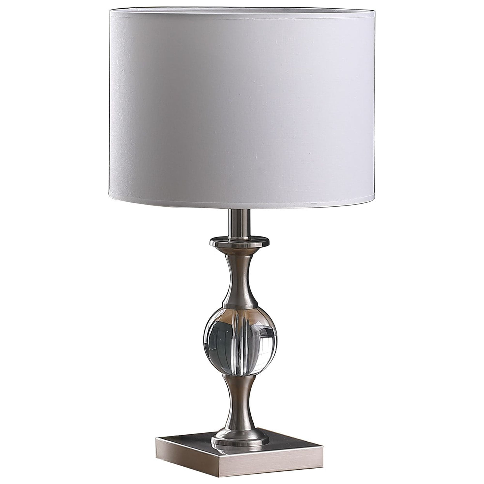 20†Compact Crystal And Satin Nickel Table Lamp - Walmart.com