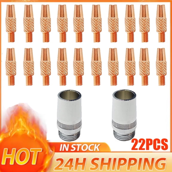 20 Contact Tips 2 Nozzle 186405 for Miller Spoolmate 100 / 185 / 3035 Spool Gun