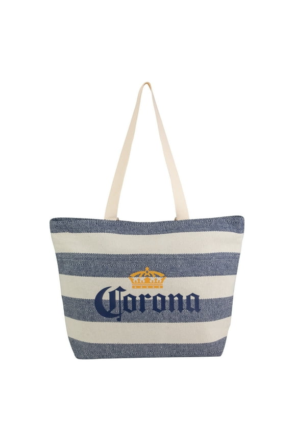 20" Corona Striped Beach Bag