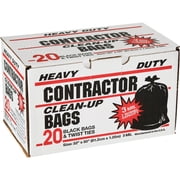 Primrose Plastic Contractor Garbage Bags Heavy Duty - 20 Count, 32 x 50, Black