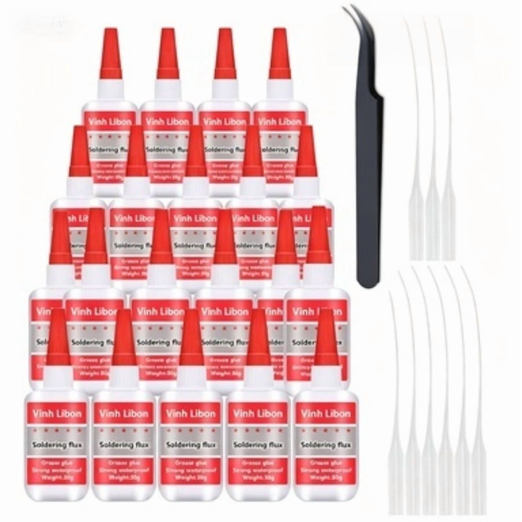 20 Count 50ml High Strength Oily Welding Adhesive Glue, Universal Soldering Flux Super Bond Glue, Waterproof Multipurpose Craft Repair Glue Set